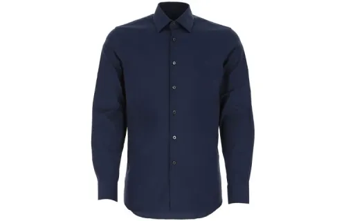 PRADA Shirts Men's Dark Blue Pointed Collar Moderate Other