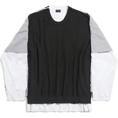 Balenciaga Sweatshirt, Loose Fit Unisex Black White