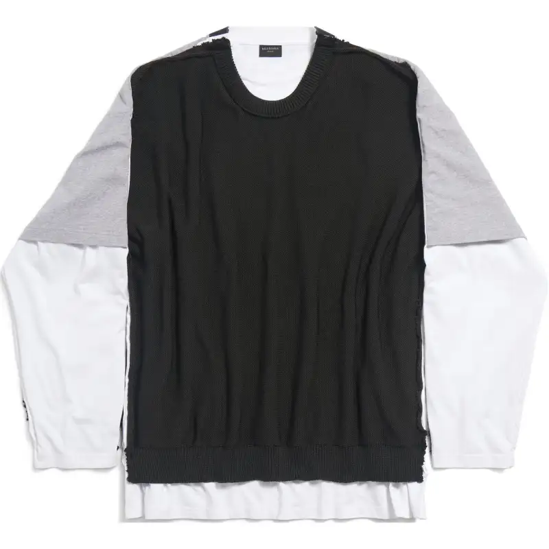 Balenciaga Sweatshirt, Loose Fit Unisex Black White