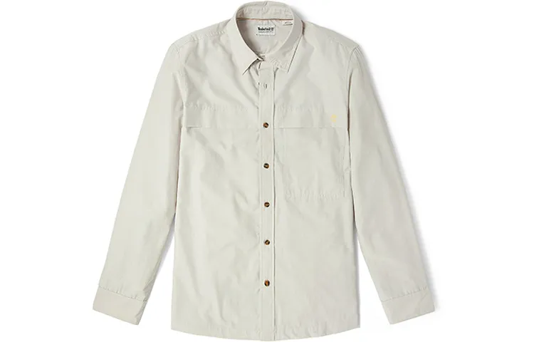 Timberland Shirts Men's White Lapel Moderate Straight Fit