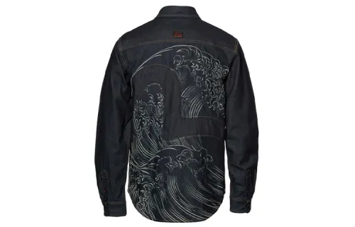 EVISU Shirts Men's Indigo Pointed Collar Moderate Other