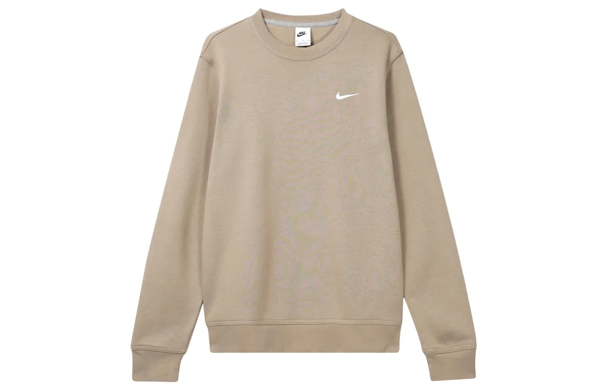 Nike Club OUTLETS NSW Fleece Solid Color Fleece Lined Crew Neck Pullover Long Sleeved Without Hood Sweatshirt Men's