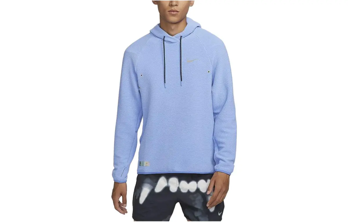 Nike Dri-Fit Sweatshirts Men's Polar Blue Hooded Moderate Regular