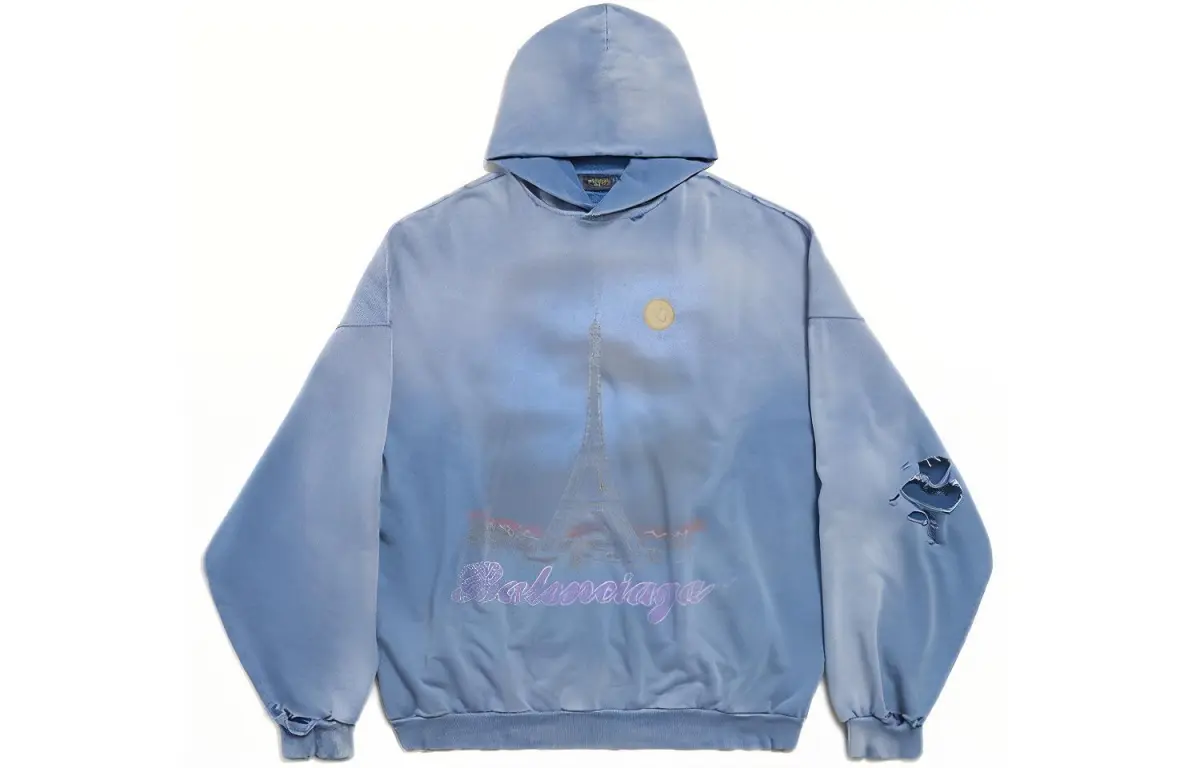 Balenciaga SS24 Sweatshirt Loose Fit Men's Blue