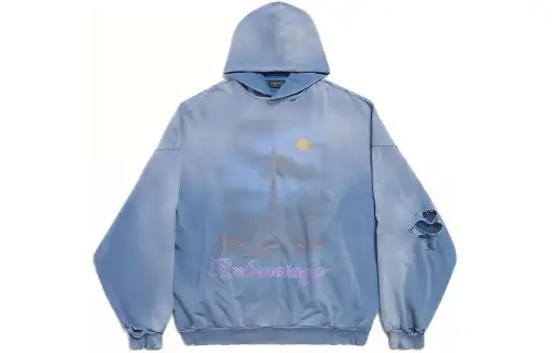 Balenciaga SS24 Sweatshirt Loose Fit Men's Blue
