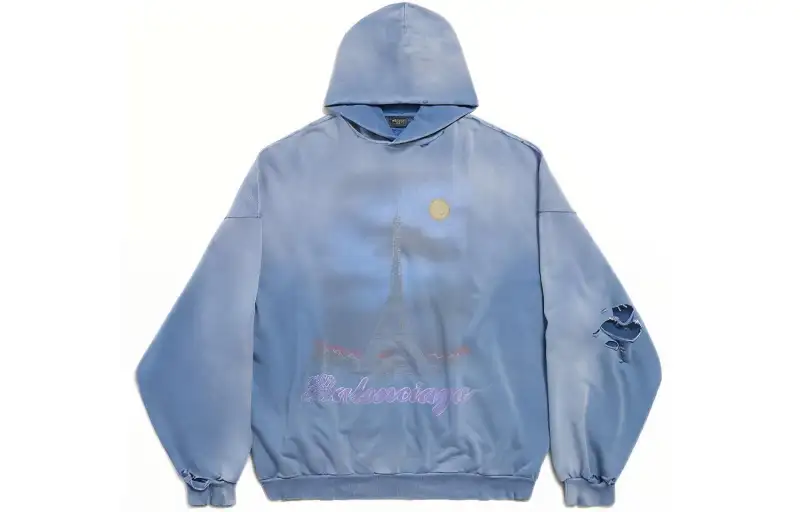 Balenciaga SS24 Sweatshirt Loose Fit Men's Blue