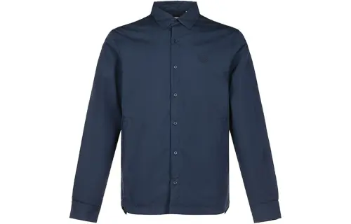 KENZO Shirts Men's Marine Blue Stand Collar Moderate Other