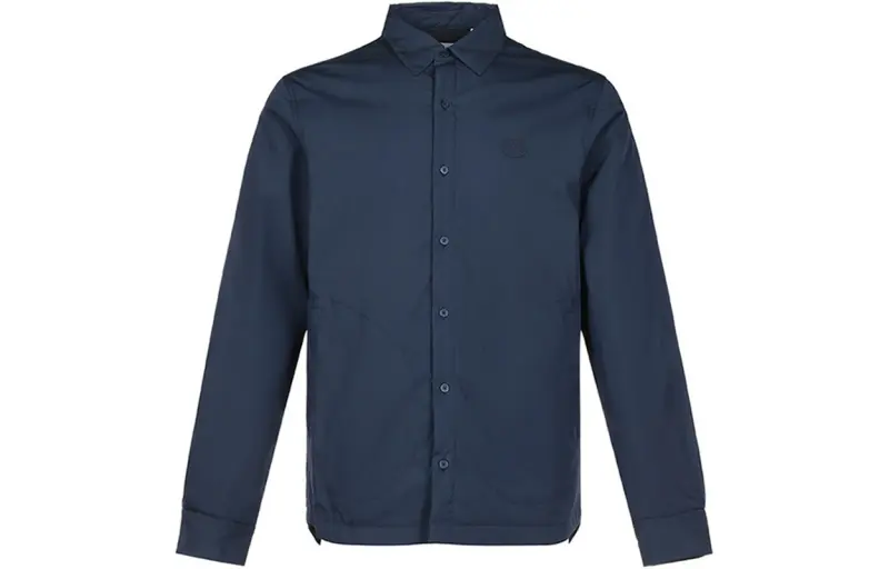 KENZO Shirts Men's Marine Blue Stand Collar Moderate Other
