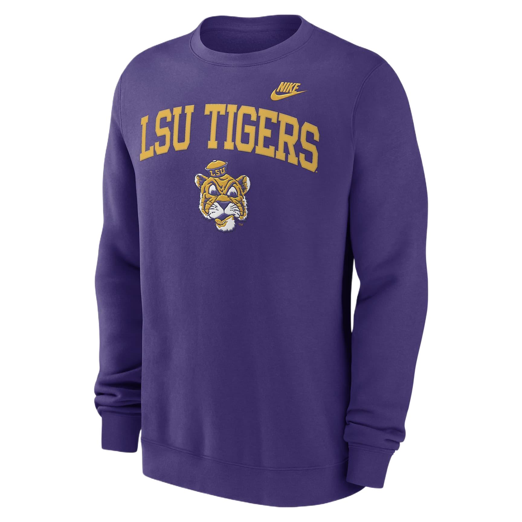 Nike Lsu Tigers Legacy Classic Arch Over Logo Men's Nike College Pullover Crew