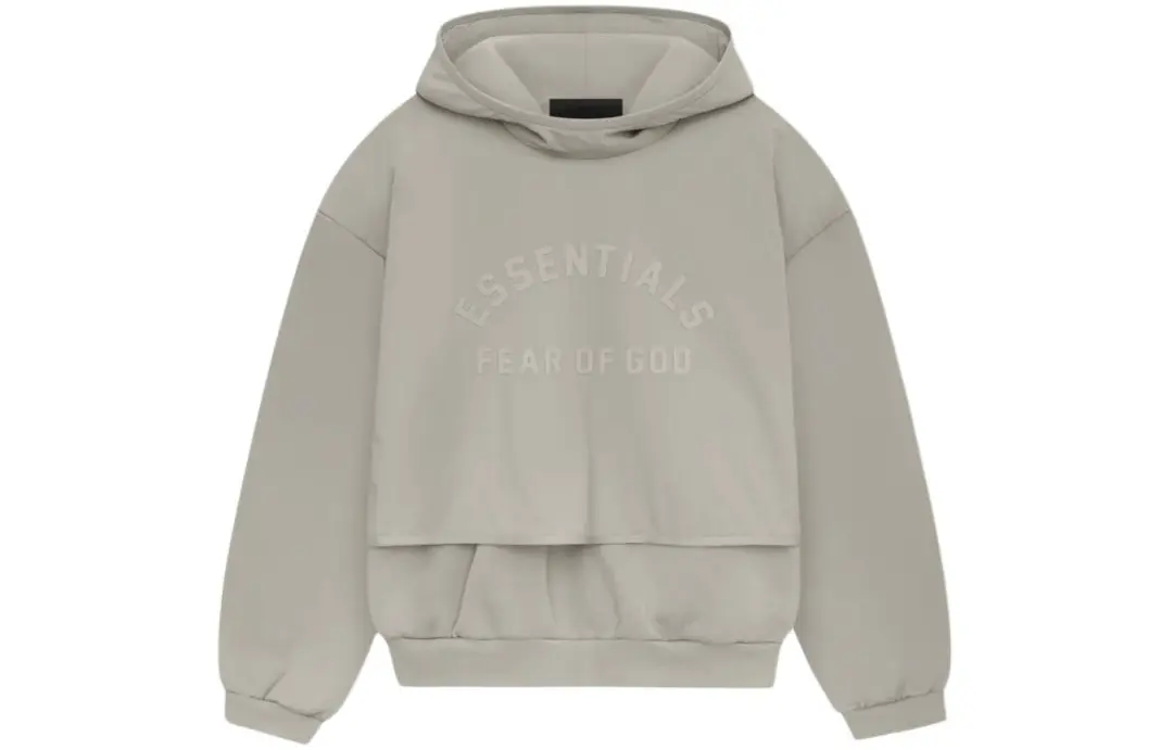 Fear Of God Essentials layered logo-print fleece hoodie
