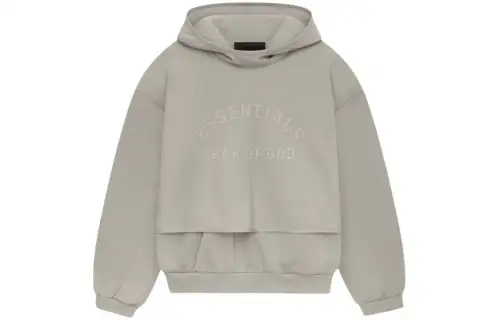 Fear Of God Essentials layered logo-print fleece hoodie