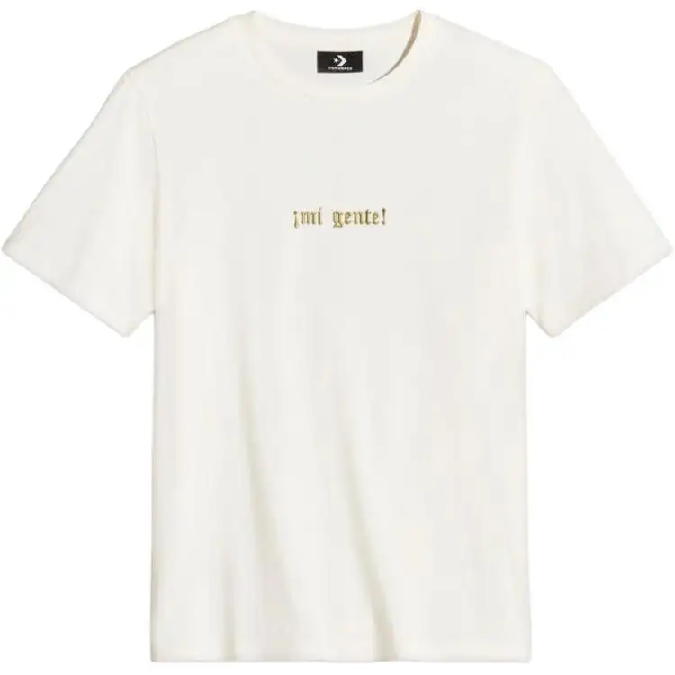 Converse T Shirts Unisex White Crew Neck Straight Fit