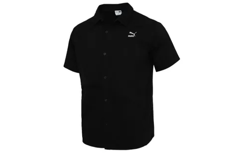 PUMA Shirts Men's Black Lapel Moderate Workwear