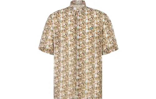 DIOR Quarterly New Products Shirts Men's Multicolor Lapel Moderate Shirt