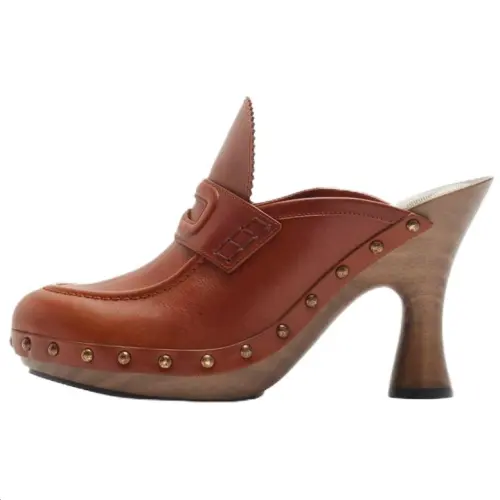 Burberry Closed Toe Slippers 7.5cm Women's Chestnut