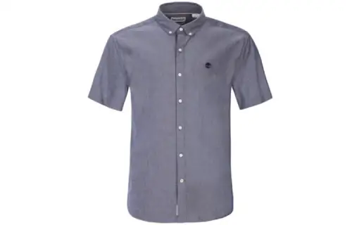 Timberland Shirts Men's Gray Blue Lapel Moderate Shirt