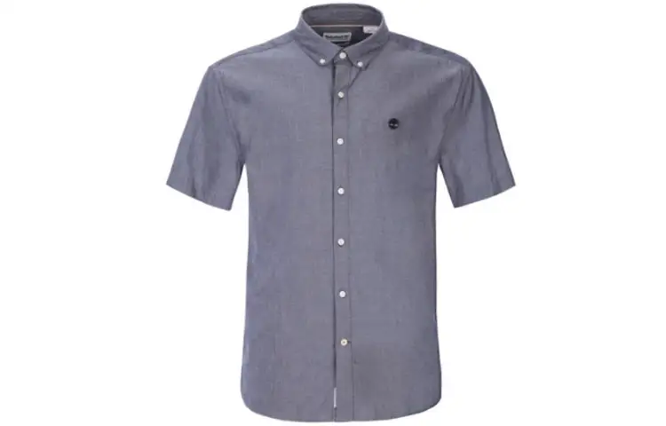 Timberland Shirts Men's Gray Blue Lapel Moderate Shirt