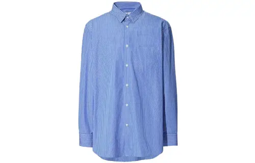 UNIQLO X JIL SANDER Jil Sander Shirts Men's Royal Blue Pointed Collar Moderate Shirt