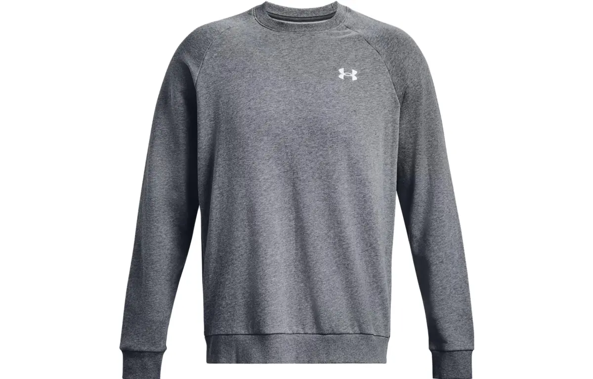 Under Armour Rival Fleece Sweatshirts Men's Gray Crew Neck Moderate Straight Fit