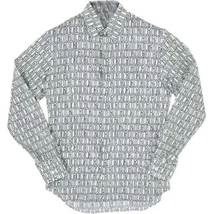 DIOR X Stussy Dior Quarterly New Products Shirts Men's Blue Pointed Collar Moderate Other