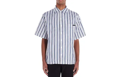 PRADA Shirts Men's Blue Pointed Collar Moderate Shirt