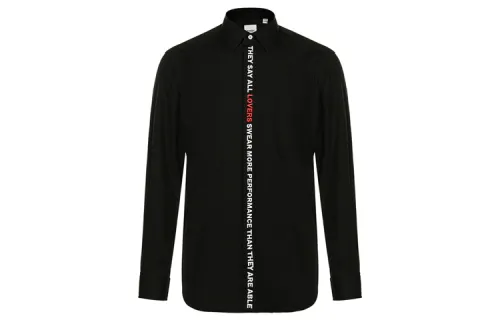 Burberry Shirts Men's Black Pointed Collar Moderate Other