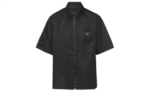 PRADA Shirts Men's Black Lapel Moderate Other