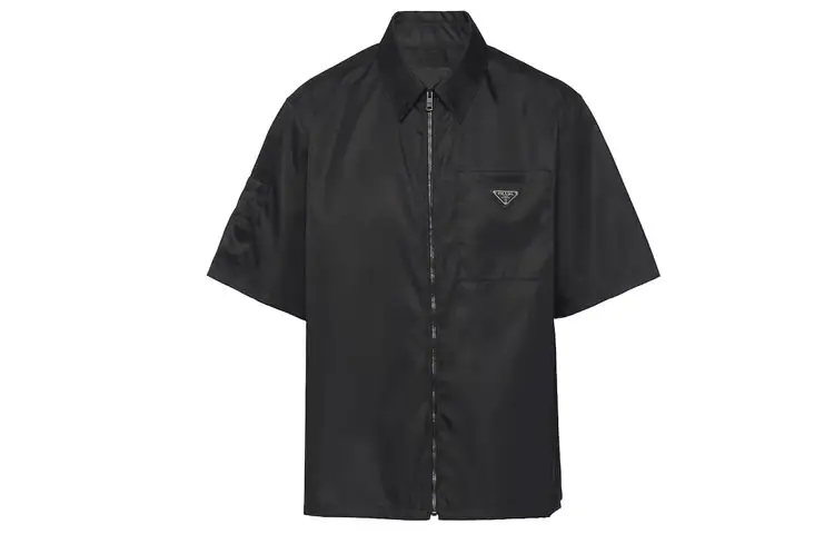 PRADA Shirts Men's Black Lapel Moderate Other