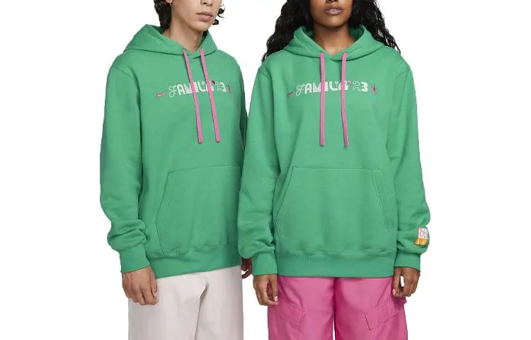 Nike Sweatshirts Unisex Green Hooded Moderate Regular