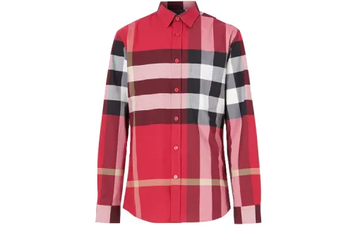 Burberry Shirt Men's Multicolor Red