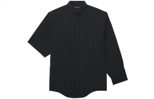 Balenciaga Shirts Men's Black Lapel Moderate Other