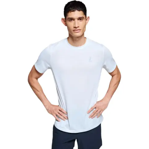 On T-Shirts Men's White Crew Neck Moderate Straight Fit