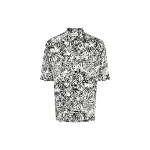SAINT LAURENT Shirts Men's Black Lapel Moderate Other