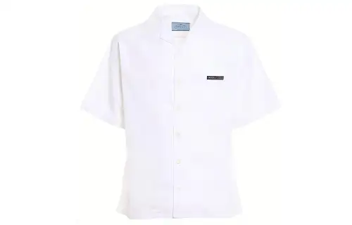PRADA Shirts Men's White Lapel Moderate