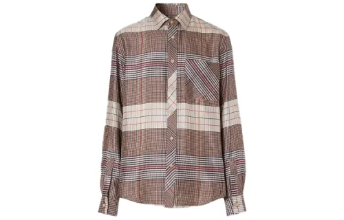 Burberry Shirts Men's Multicolor Pointed Collar Moderate Shirt