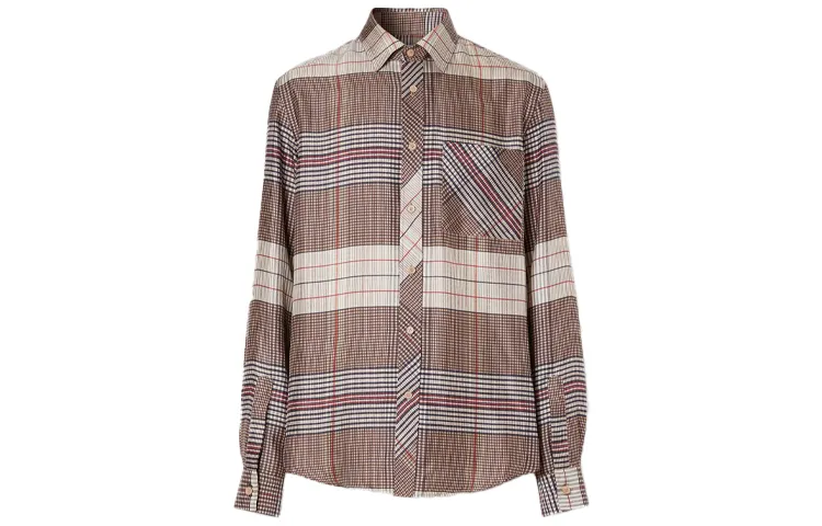 Burberry Shirts Men's Multicolor Pointed Collar Moderate Shirt