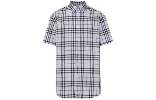 Burberry Shirts Men's Light Blue Pointed Collar Moderate Other