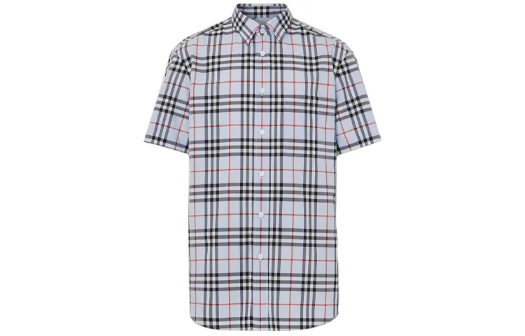 Burberry Shirts Men's Light Blue Pointed Collar Moderate Other