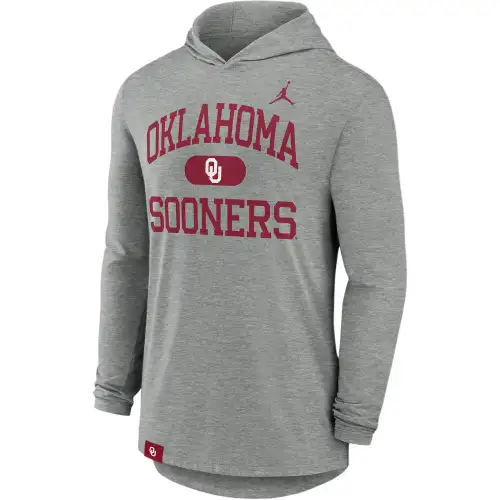 Jordan Oklahoma Sooners Blitz Men's Jordan Dri FIT College Long Sleeve Hooded T Shirt
