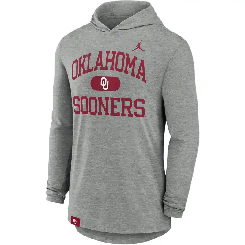 Jordan Oklahoma Sooners Blitz Men's Jordan Dri FIT College Long Sleeve Hooded T Shirt