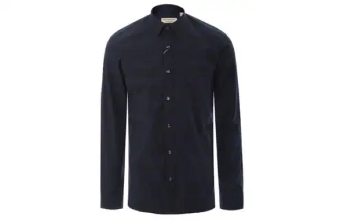Burberry Shirts Men's Ink Blue Pointed Collar Moderate Shirt