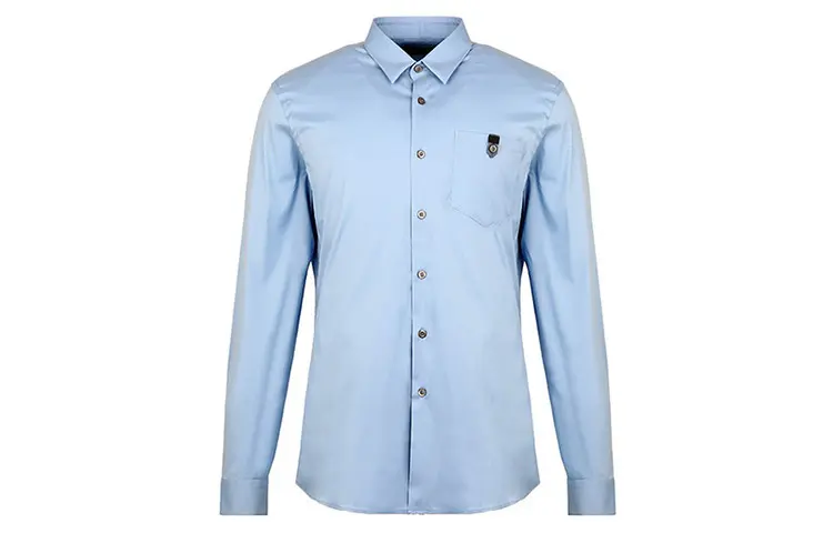 PRADA Shirts Men's Light Blue Pointed Collar Moderate Shirt