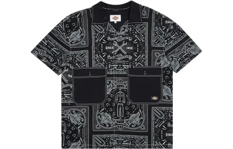 Dickies Shirts Men's Black Lapel Thin Other