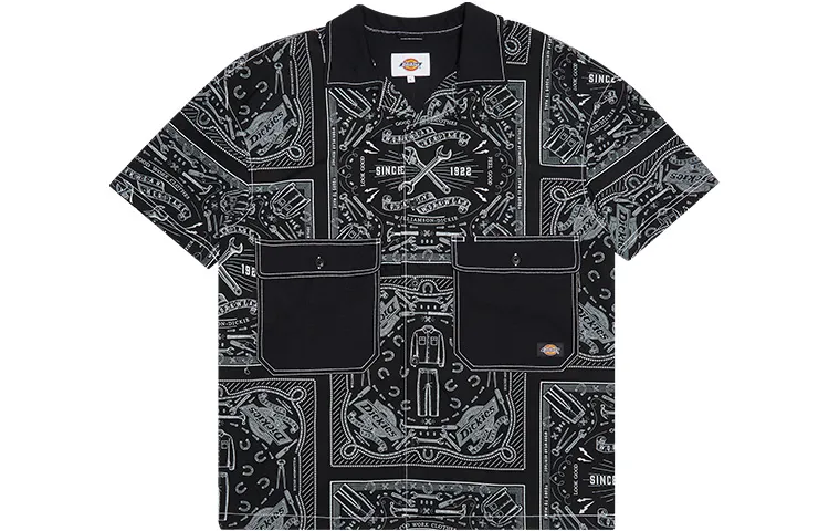 Dickies Shirts Men's Black Lapel Thin Other