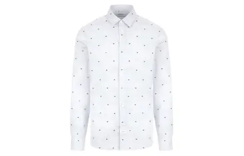 KENZO Shirts Men's White Pointed Collar Moderate Shirt