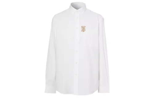 Burberry Shirts Men's White Pointed Collar Moderate Shirt