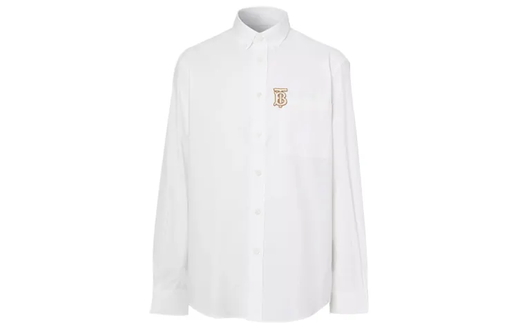 Burberry Shirts Men's White Pointed Collar Moderate Shirt