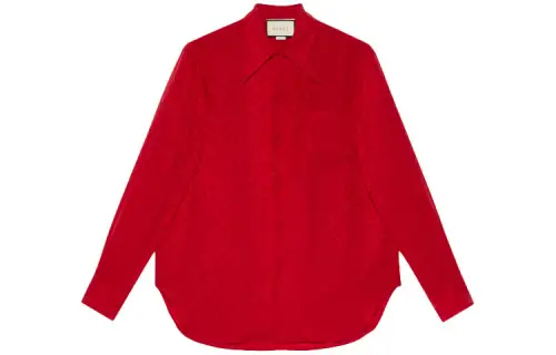 GUCCI Shirts Men's Red Pointed Collar Moderate Other