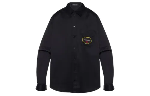 Balenciaga Shirts Men's Black Lapel Moderate Other