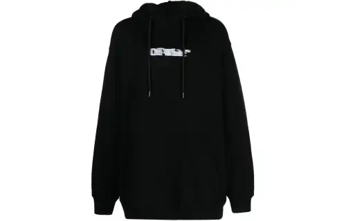 OFF-WHITE logo-print cotton hoodie